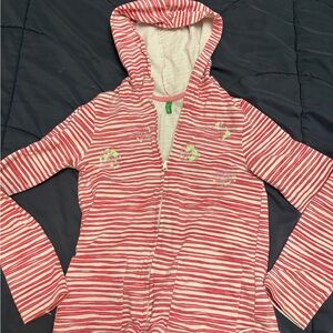 United Colors Of Benetton Red and White Striped Kids Raincoat